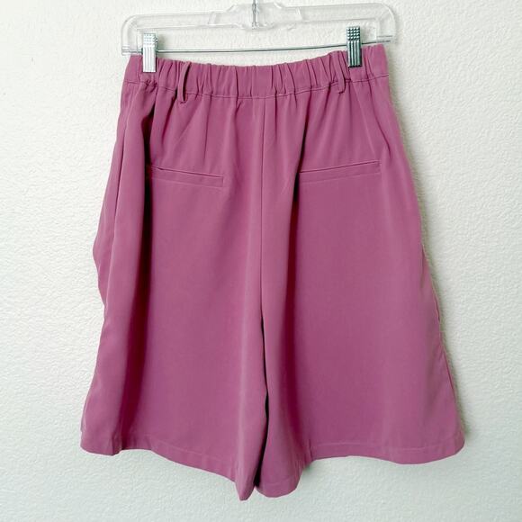 [MULLA] Lilac Pink High Rise Bermuda Shorts Lagenlook Relaxed Fit Size Large L - Picture 2 of 11